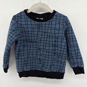 Tiny Tribe Boys Blue Grid Sweatshirt & Joggers Matching Sweatsuit Outfit Set 3T